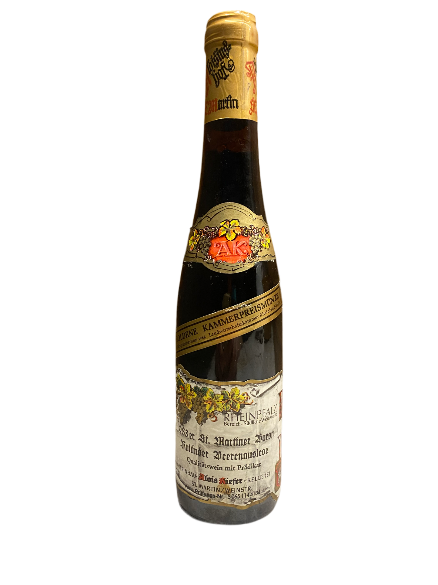 Zeer exclusief Weingut Aloisiushof St. Martiner Daron Rulander Beerenauslese 375ml, 1983 (kopie)