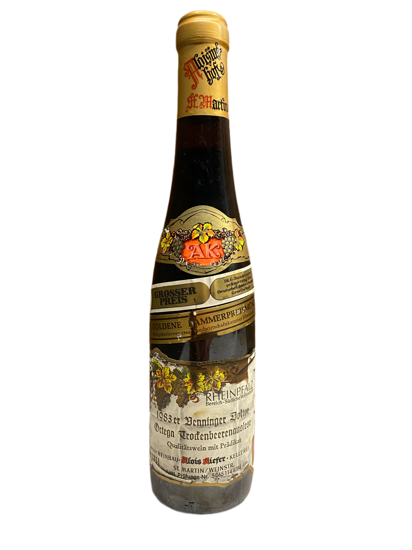 Very exclusive Weingut Aloisiushof Denninger Doltoe Ortega Trockenbeerenauslese 375ml, 1983