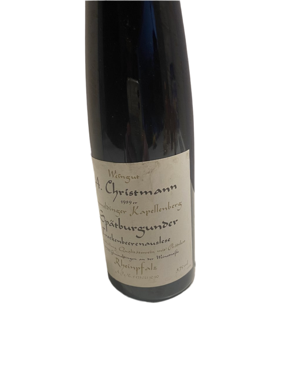 Zeer exclusief -G Weingut A. Christmann Gimmelsinger Kappellenberg Spätburgunder Trockenbeerenauslese 1989 375ml