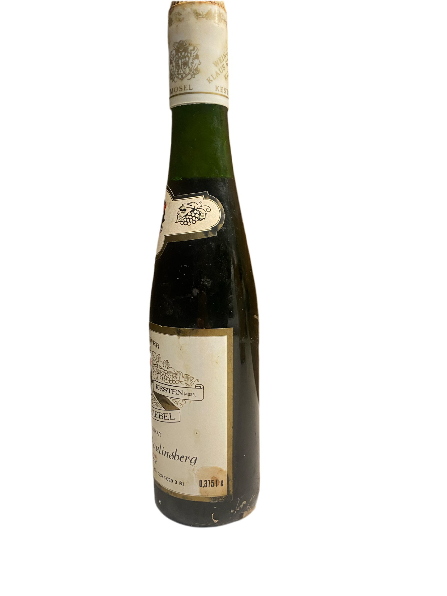 Zeer exclusief Weingut Klaus Brosch Kiebel 1980er Kestener Paulinsberg Eiswein Auslese