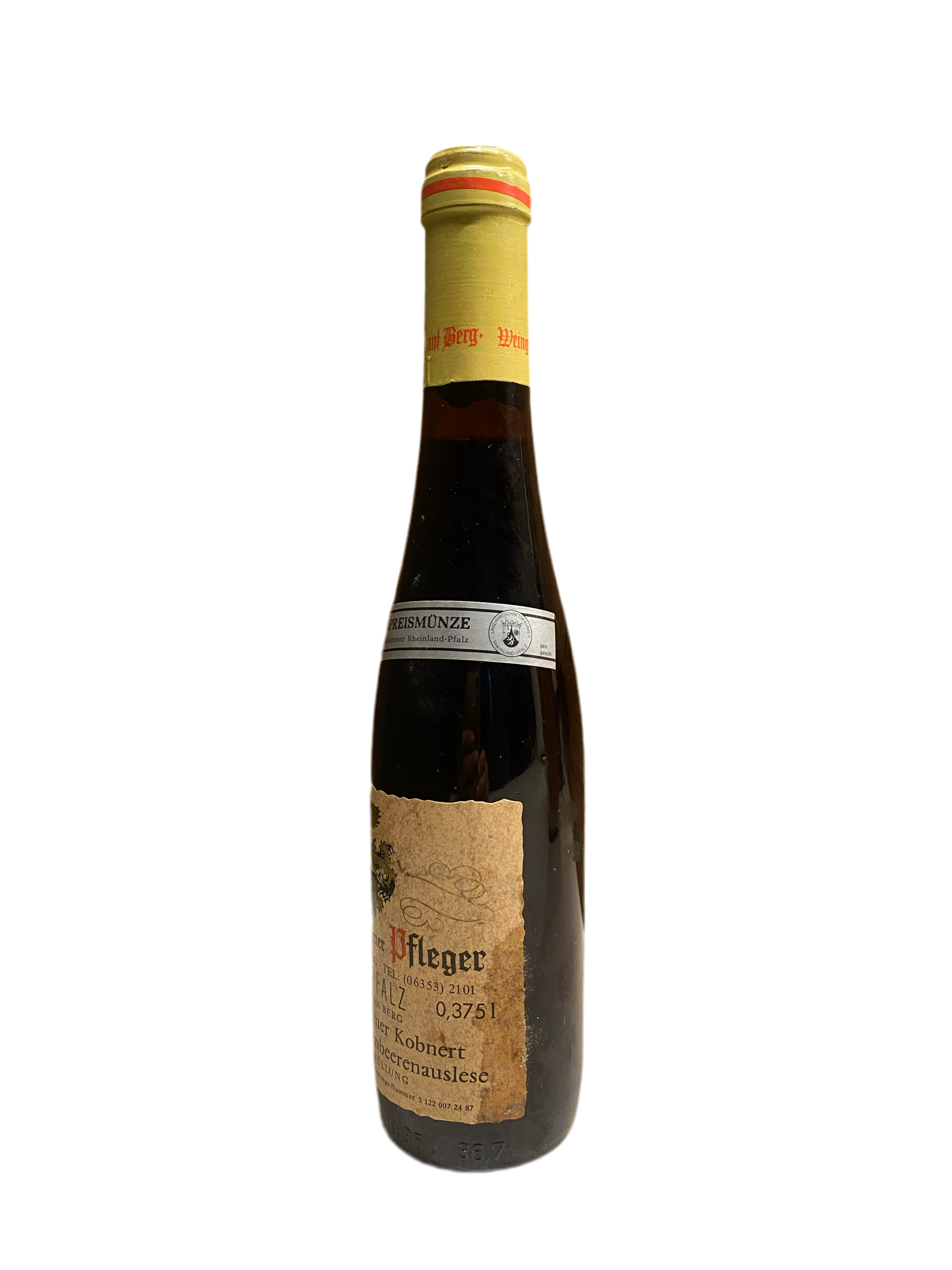 Zeer exclusief Weingut Werner Pfleger 1986er Herxheimer Kobnert Siegerrebe Trockenbeerenauslese IJswijnen