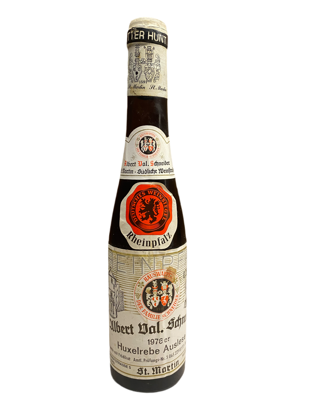 Zeer exclusief Weingut Albert Val Schneider Huxelrebe Auslese, 350ml 1976 IJswijnen
