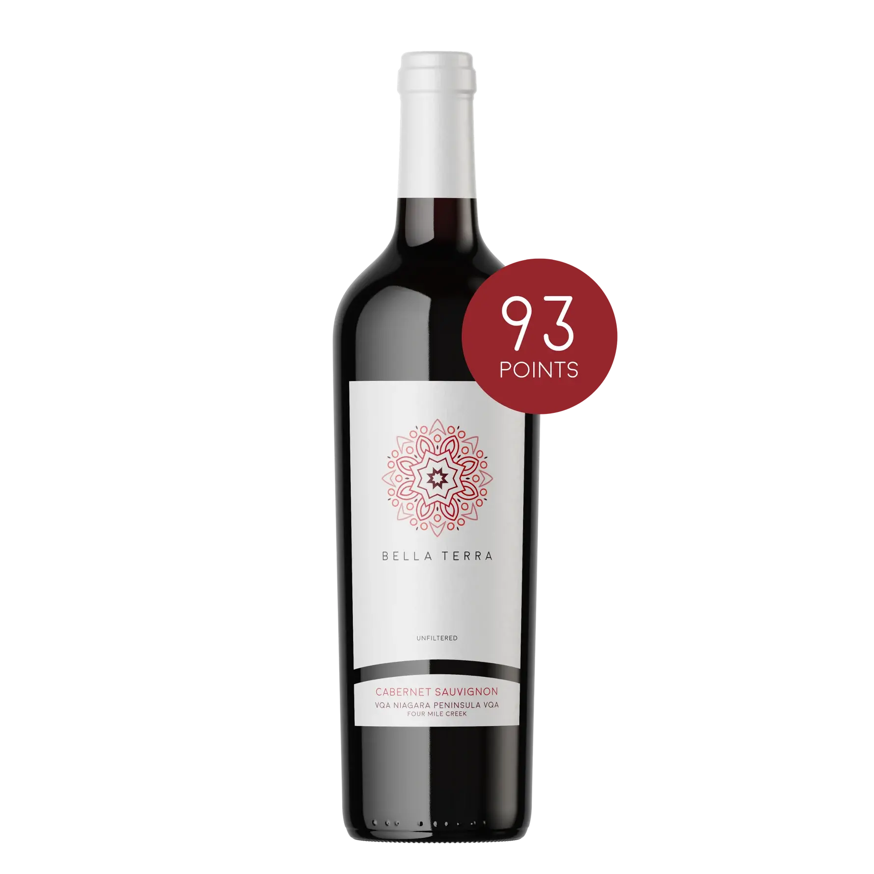 Canadese Cabernet Sauvignon 2020 van Bella Terra – krachtige rode wijn uit Niagara met tonen van zwarte bes, chocolade en kruidige afdronk.