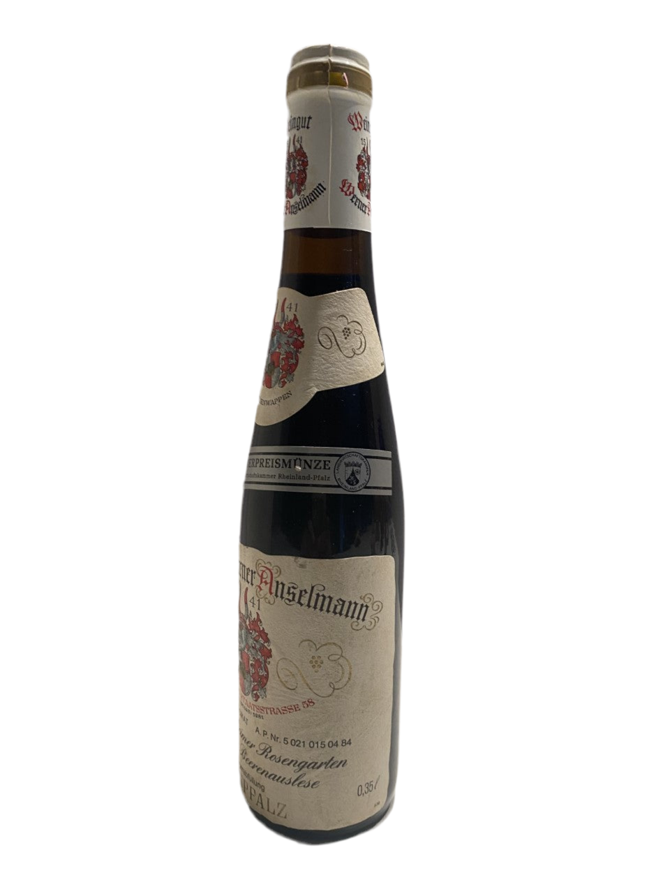 Zeer exclusief - Weingut Werner Anselmann Edesheimer Rosengarten Huxelrebe Beerenauslese 1983 IJswijnen