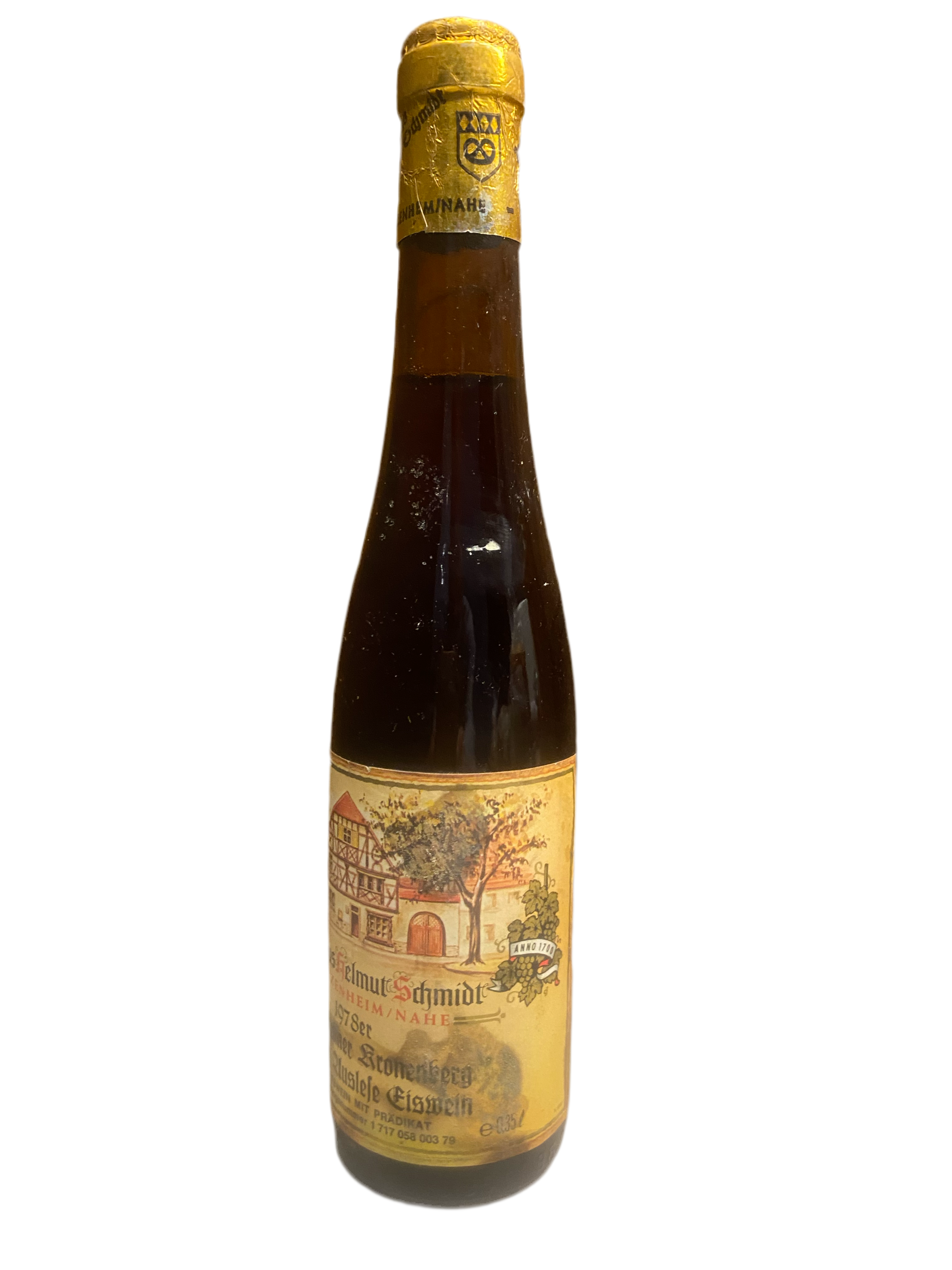 Zeer exclusief - Weinhaus Helmut Schmidt - 1978 Riesling zluslefe Eiswein IJswijnen.nl / Dessertwijn.nl