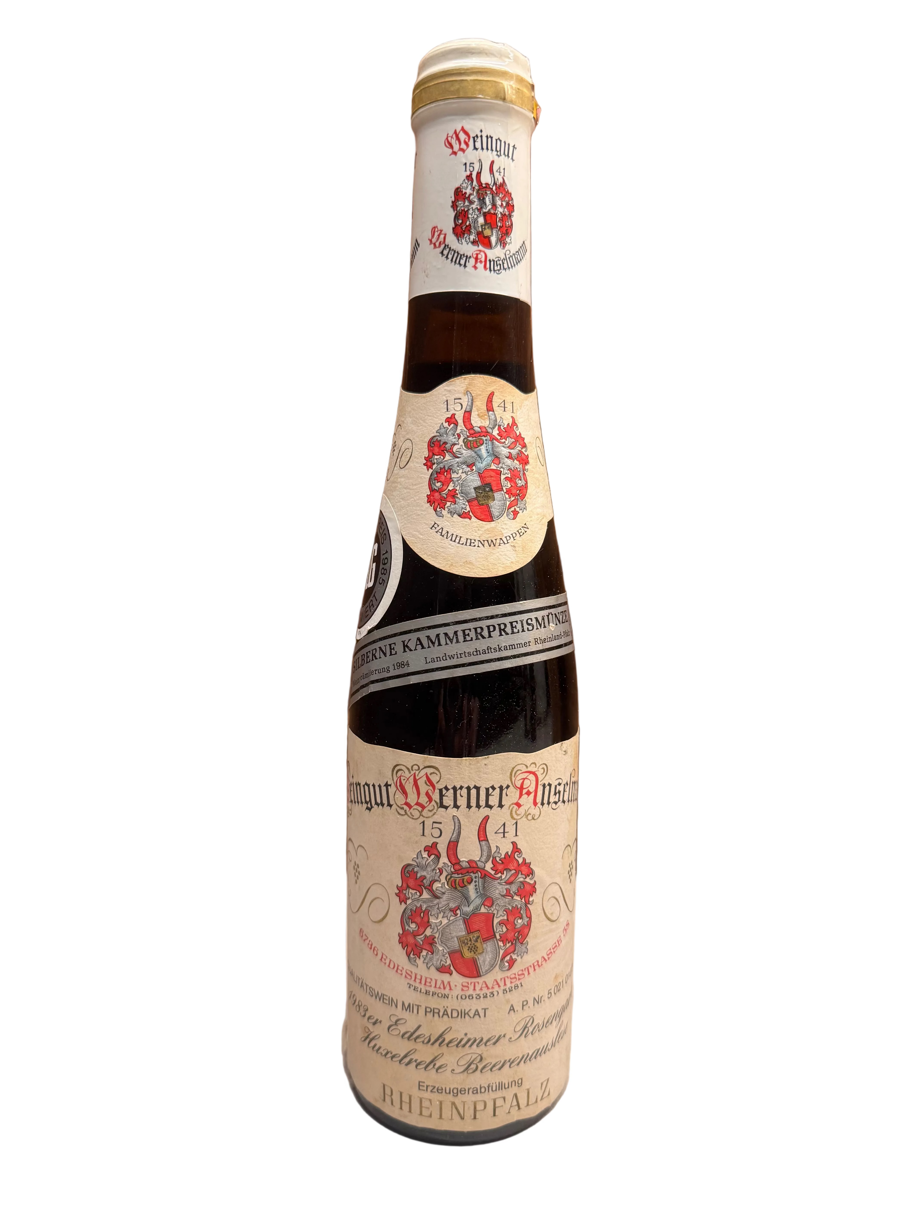 Sehr exklusiver Weingut Werner Pfleger Herxheimer Honigsack Riesling Beerenauslese 1985