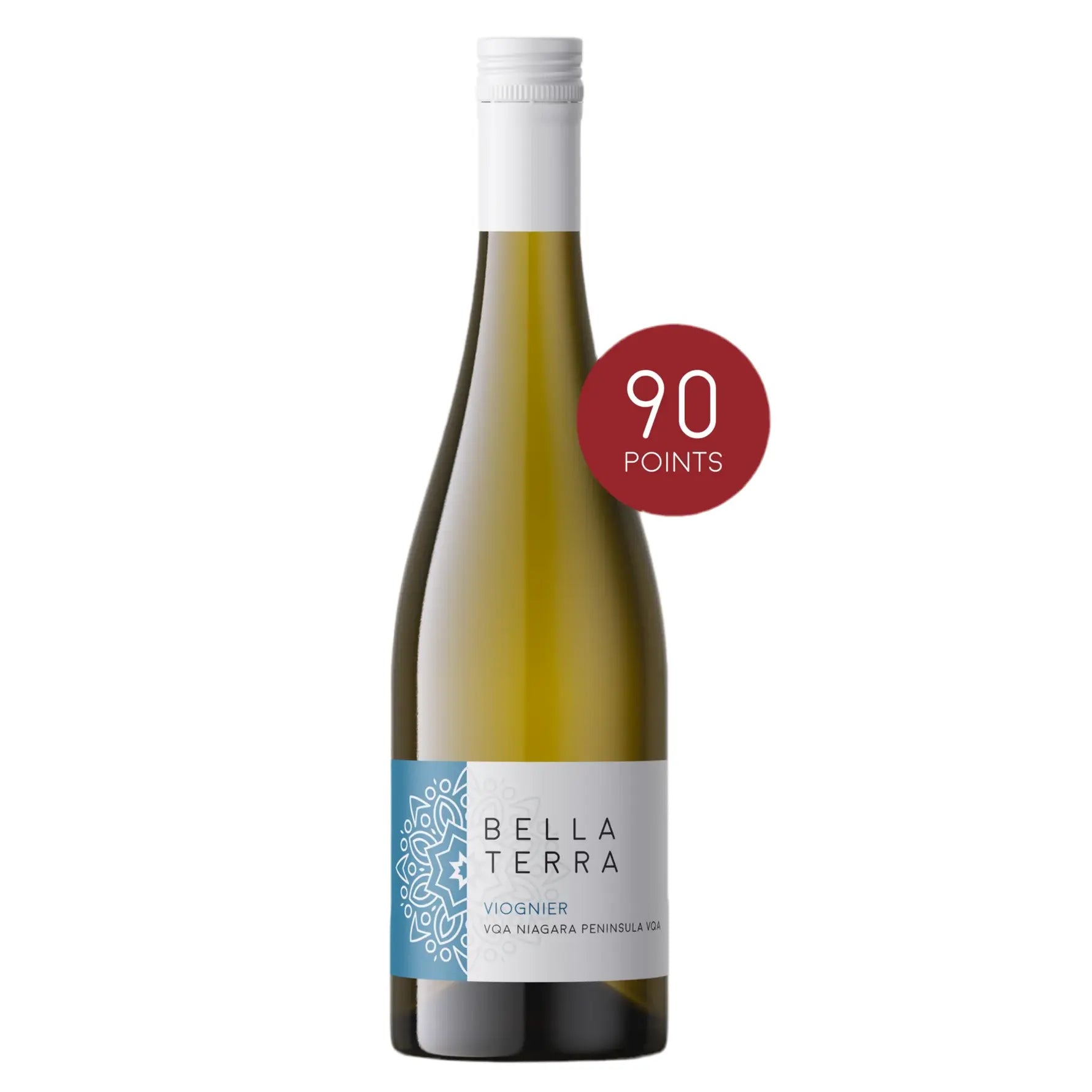 Viognier 2021 van Bella Terra Vineyards – exclusieve witte wijn uit Niagara, 18 maanden gerijpt op acaciahout, met aroma’s van mango, ananas, witte bloemen en peer; krachtig, romig en kruidig met een lange afdronk.